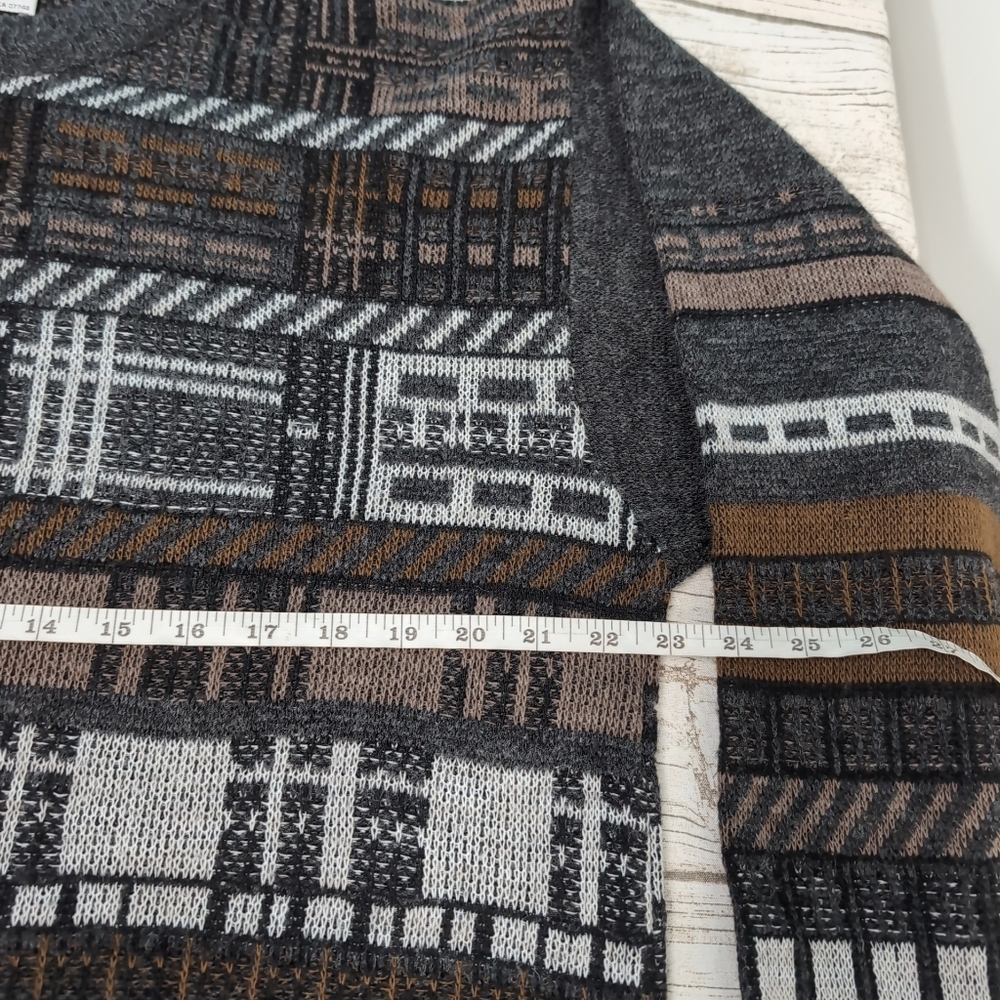 Modango Geometric Dark Neutrals Crewneck Sweater - Picture 3 of 6
